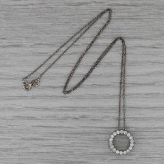 0.55ctw Diamond Eternity Circle Pendant 14k White Gold 18" Rope Chain Necklace