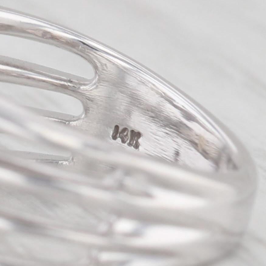 Round Cut 0.55ctw Diamond Orbit Ring 14k White Gold Size 5.25 Cocktail For Sale