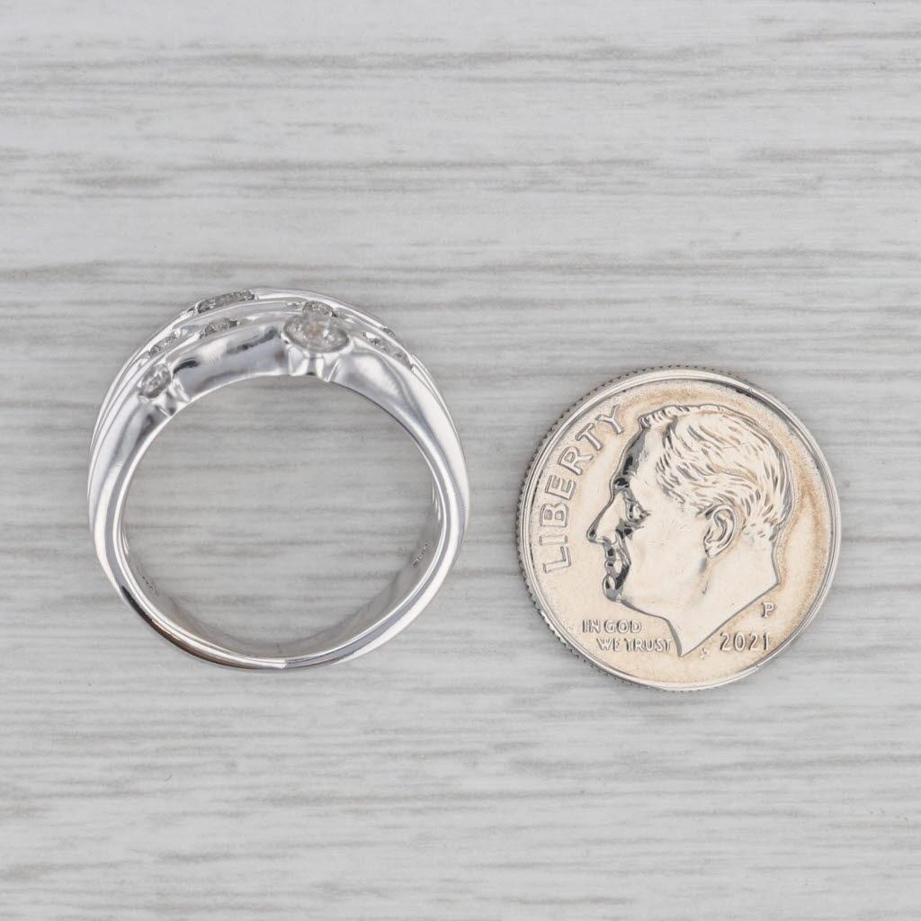 0.55ctw Diamond Orbit Ring 14k White Gold Size 5.25 Cocktail For Sale 2