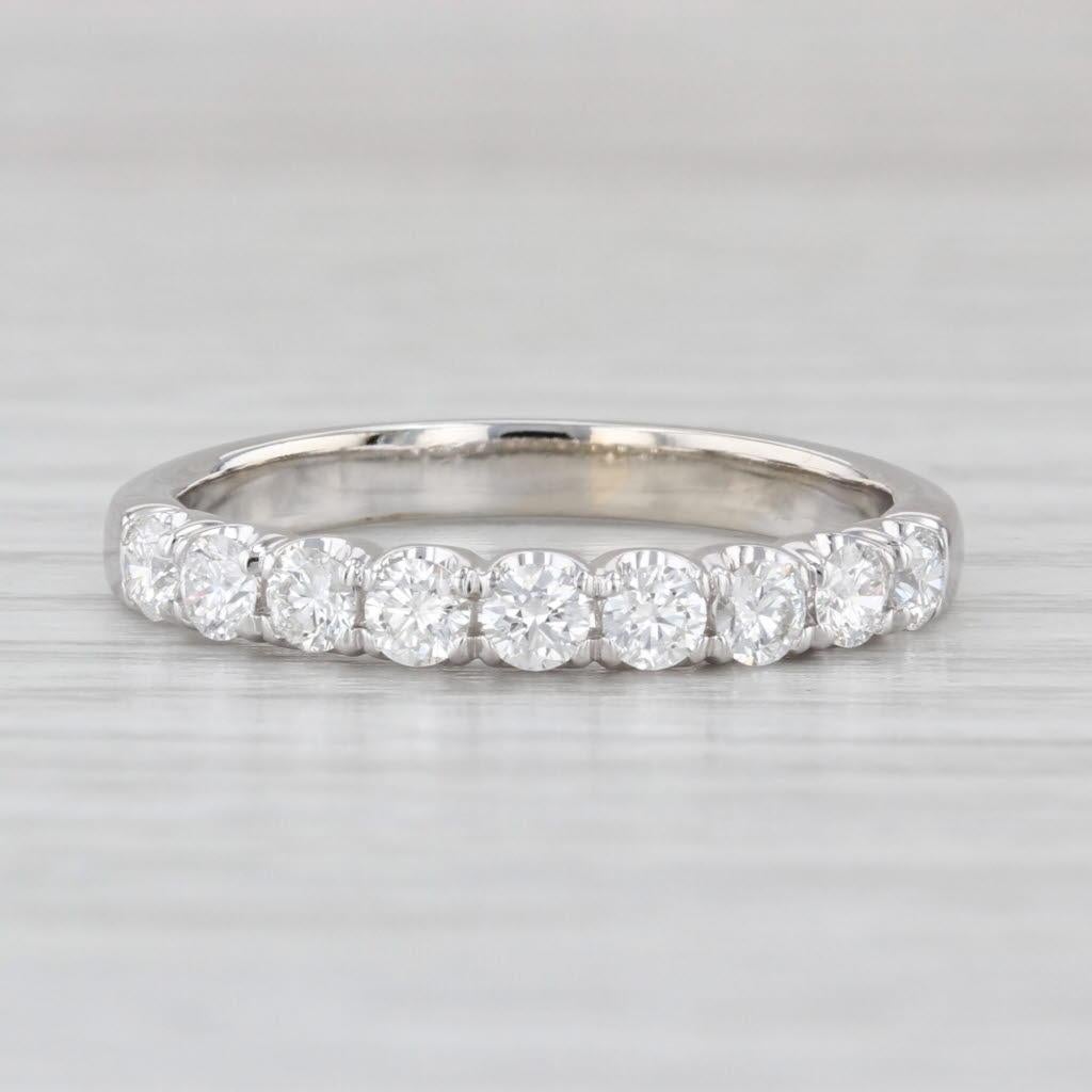 Fascia nuziale con diamante da 0,55 ct. in oro bianco 14 carati Impilabile per Anniversario In condizioni buone in vendita a McLeansville, NC