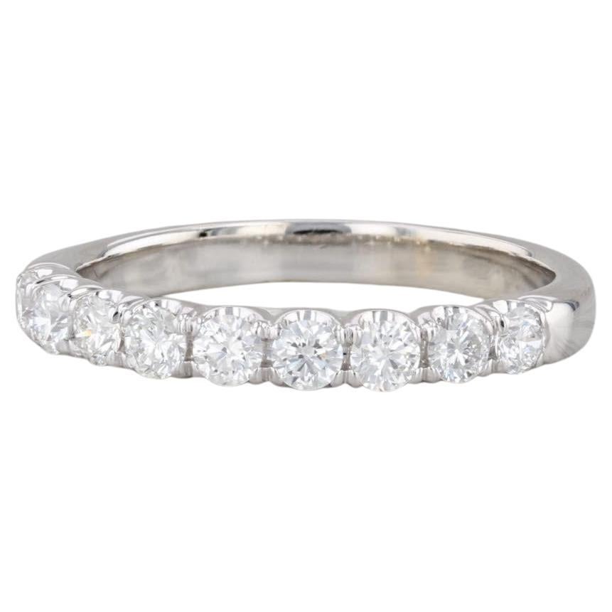0.55ctw Diamond Wedding Band 14k White Gold Stackable Anniversary Ring