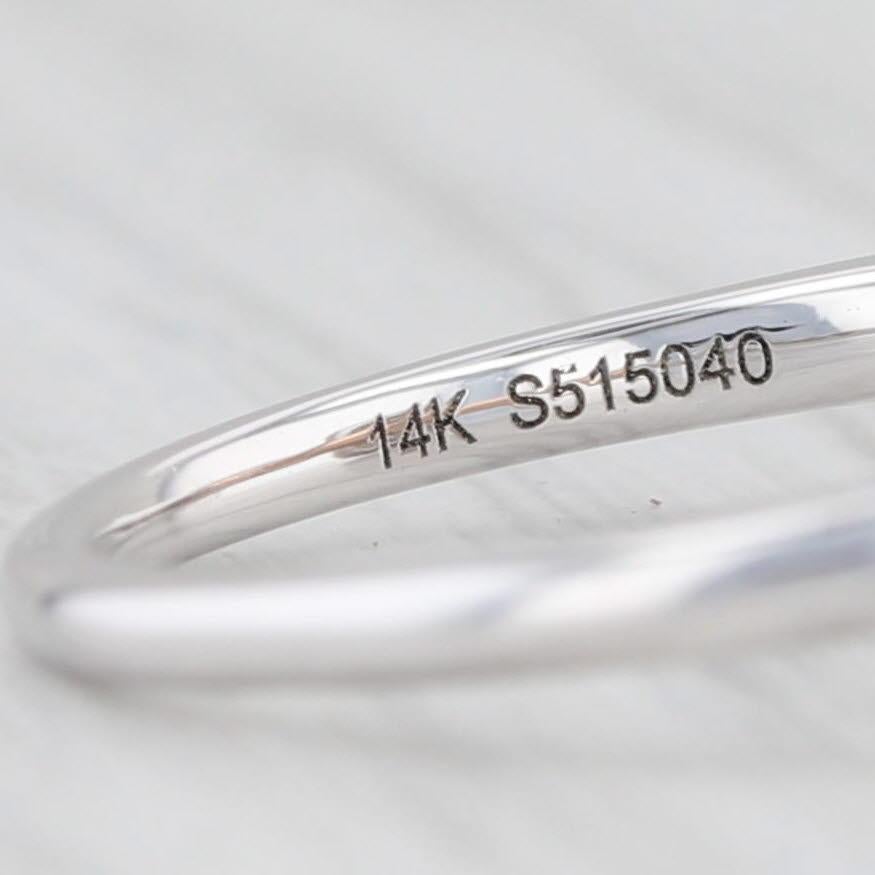 0,55ctw Runde Diamant Halo Verlobungsring 14k Weißgold Größe 6,5 im Angebot 3