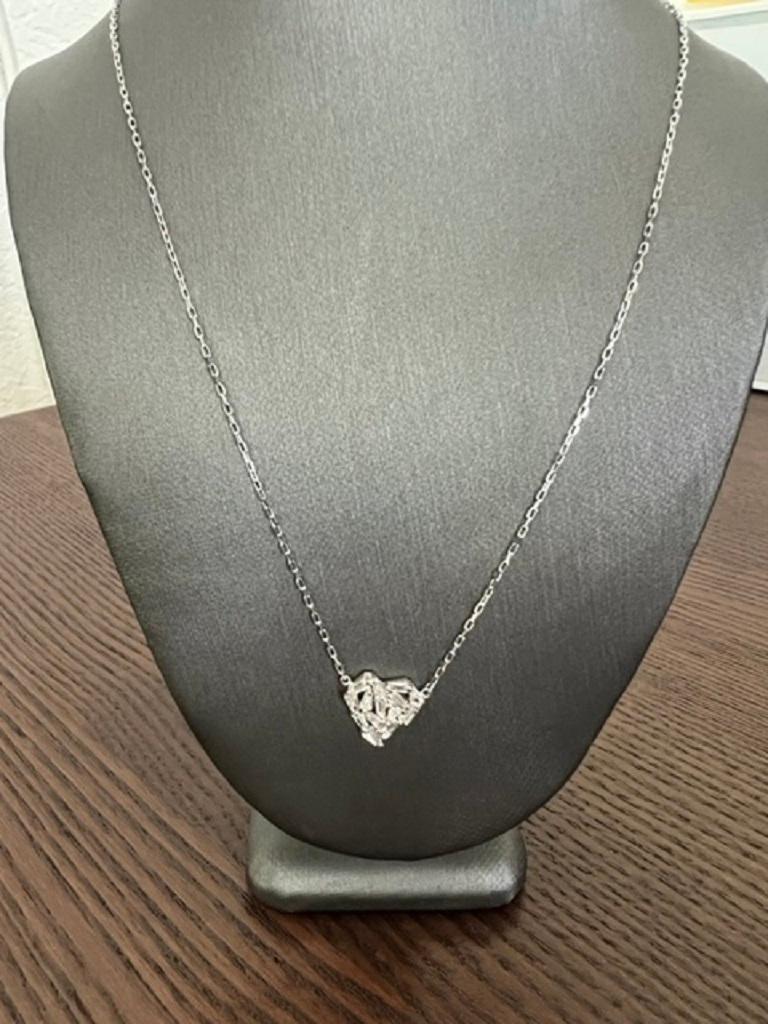 0.56 Carat Baguette Diamond White Gold Chain Necklace  In New Condition For Sale In Los Angeles, CA