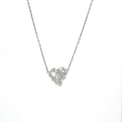 0.56 Carat Natural Baguette Diamond White Gold Chain Necklace