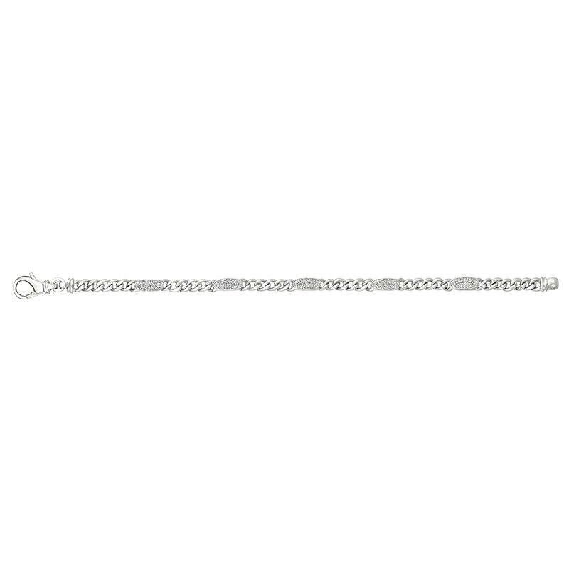 Contemporary 0.56 Carat Natural Diamond Bracelet G SI 14K White Gold For Sale