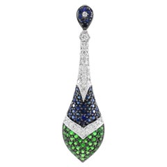 0.56 cts of Blue Sapphire and 0.68 cts of Tsavorite Pendant
