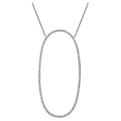 0.56ct "Big Love" Large Oval Diamond Pendant in 18KT White Gold