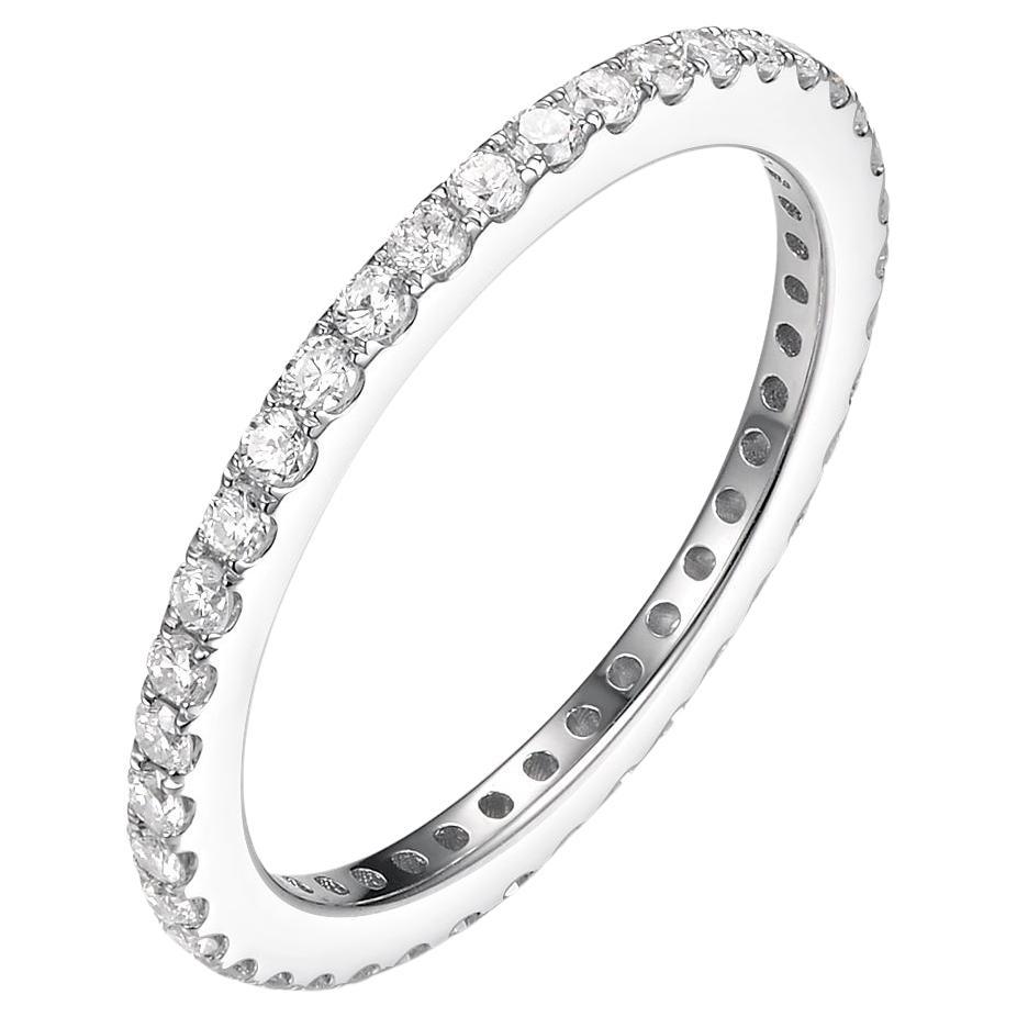 0.56Ct Diamond Band Ring in 18 Karat White Gold For Sale