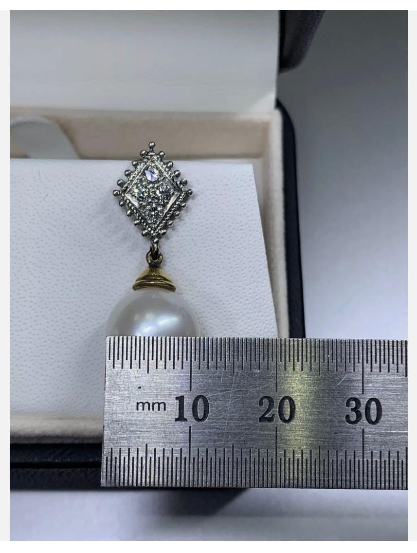 0.56ct Diamond chunky drop dangle earrings 18ct yellow gold For Sale 1