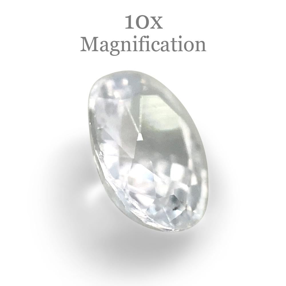 0.56ct Oval White Sapphire from Sri Lanka Unheated For Sale 4