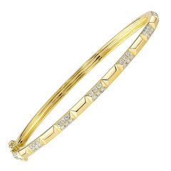 0.56ct Round Brilliant Cut Diamond Geometric Bangle Bracelet