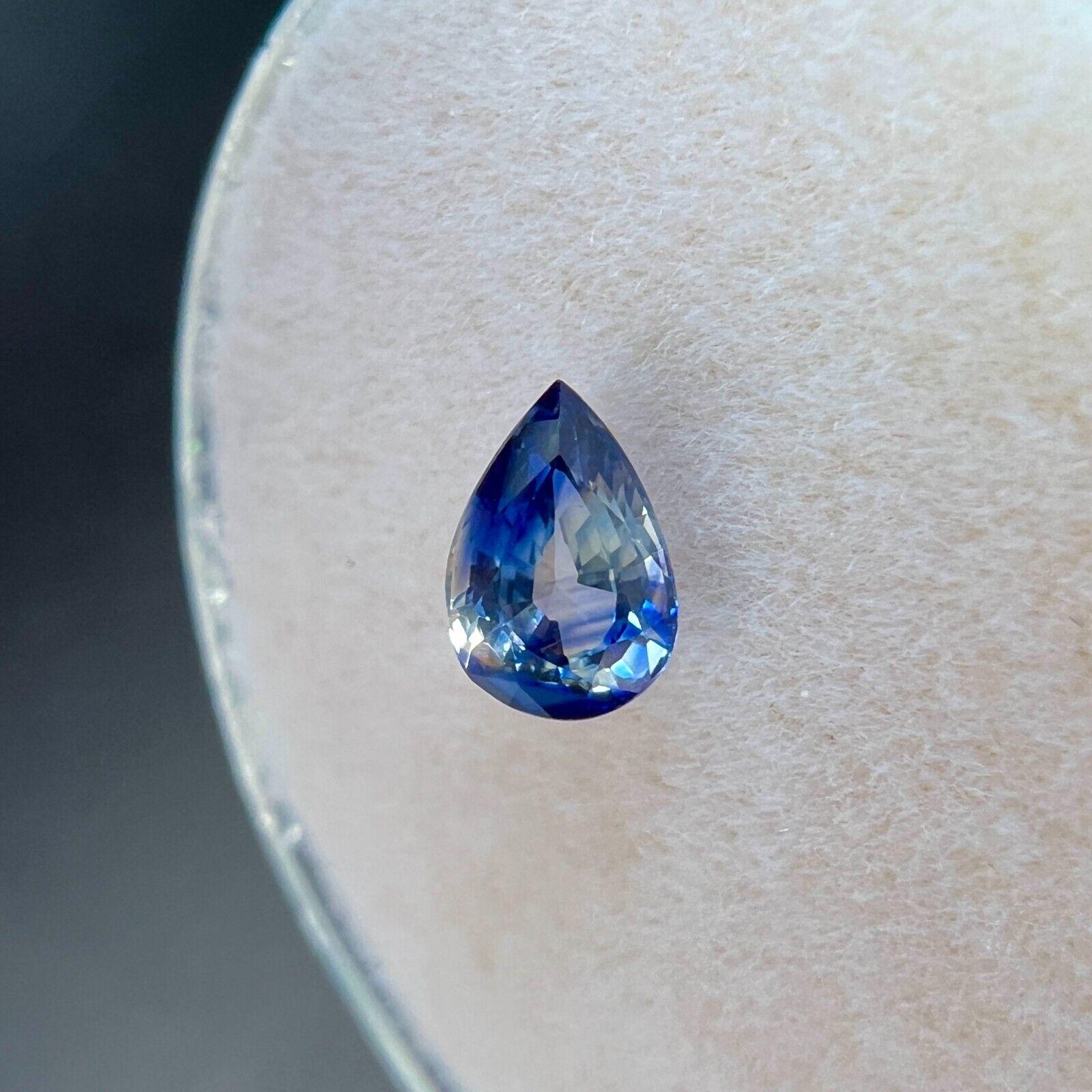 0,56 Karat einzigartiger zweifarbiger lila blauer Ceylon-Saphir-Perlenschliff 7x5 mm Edelstein VVS für Damen oder Herren im Angebot