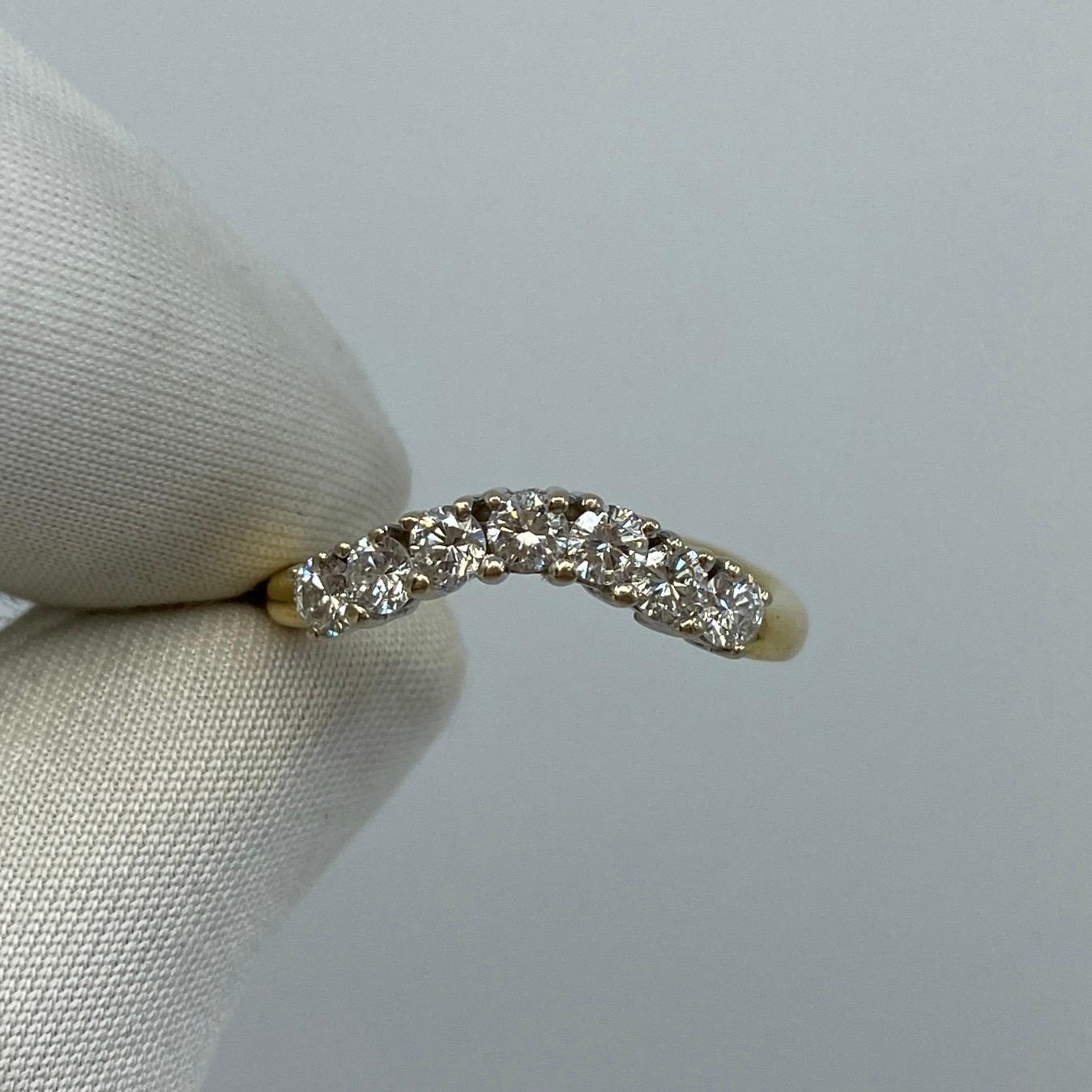 0.56ct White Diamond Eternity Fitted Wedding Band 18k Gold Millennium Ring 3