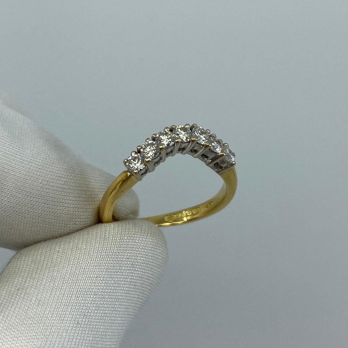 0.56ct White Diamond Eternity Fitted Wedding Band 18k Gold Millennium Ring In Good Condition In Birmingham, GB