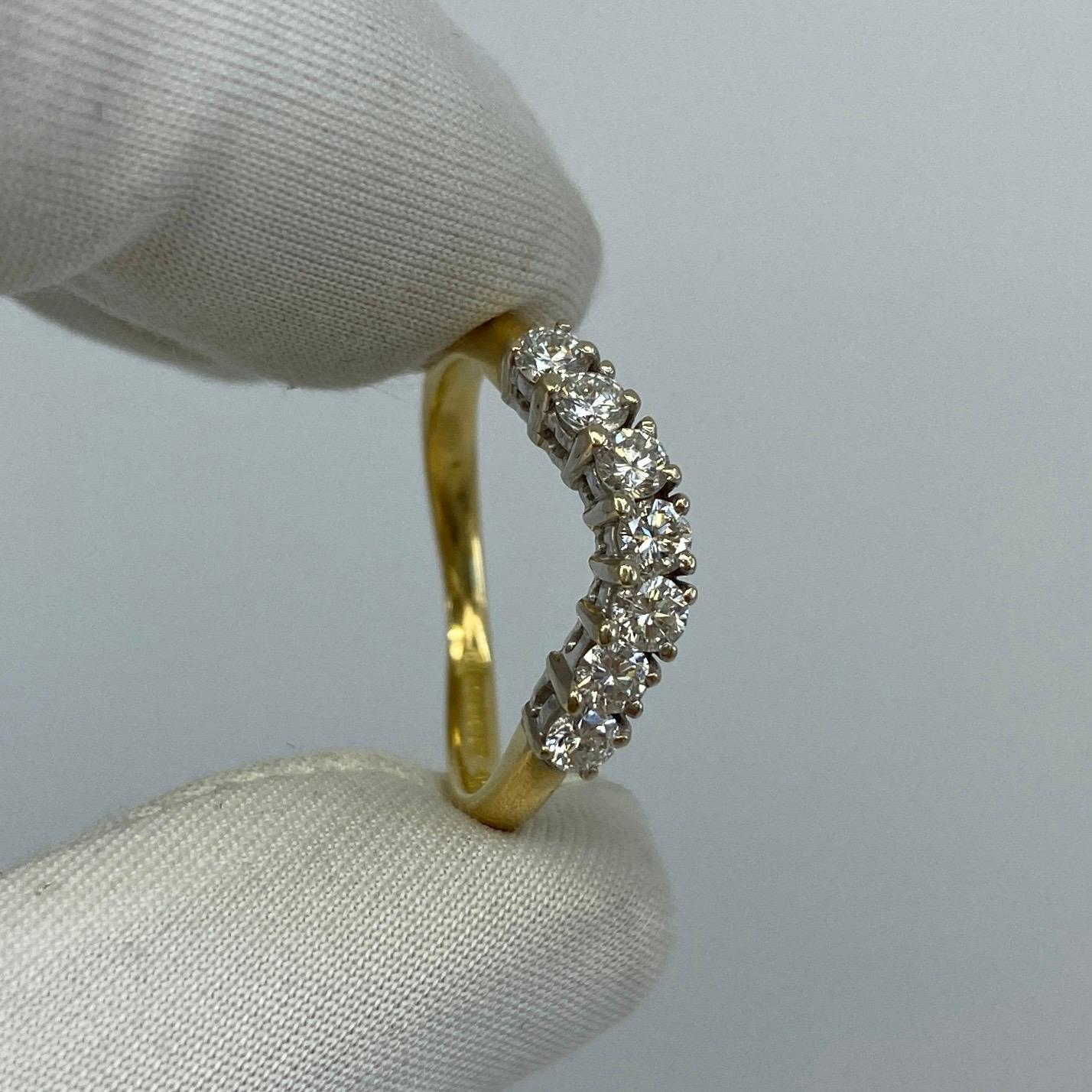 Women's or Men's 0.56ct White Diamond Eternity Fitted Wedding Band 18k Gold Millennium Ring