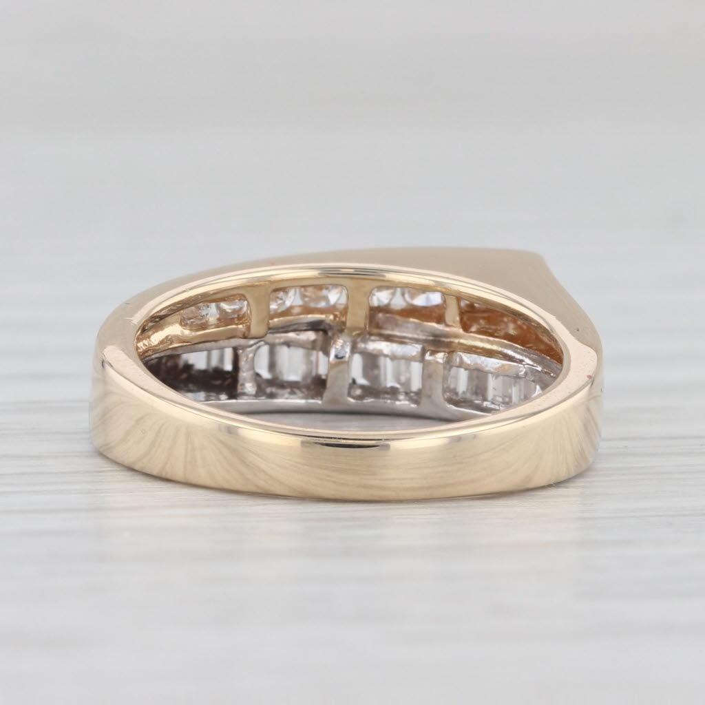 0,56ctw 2-Ton Bypass Ring 14k Gelb Weißgold Größe 7 stapelbar Band (Rundschliff)