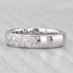 0.56ctw Diamond Wedding Anniversary Ring 18k White Gold Size 6 Band