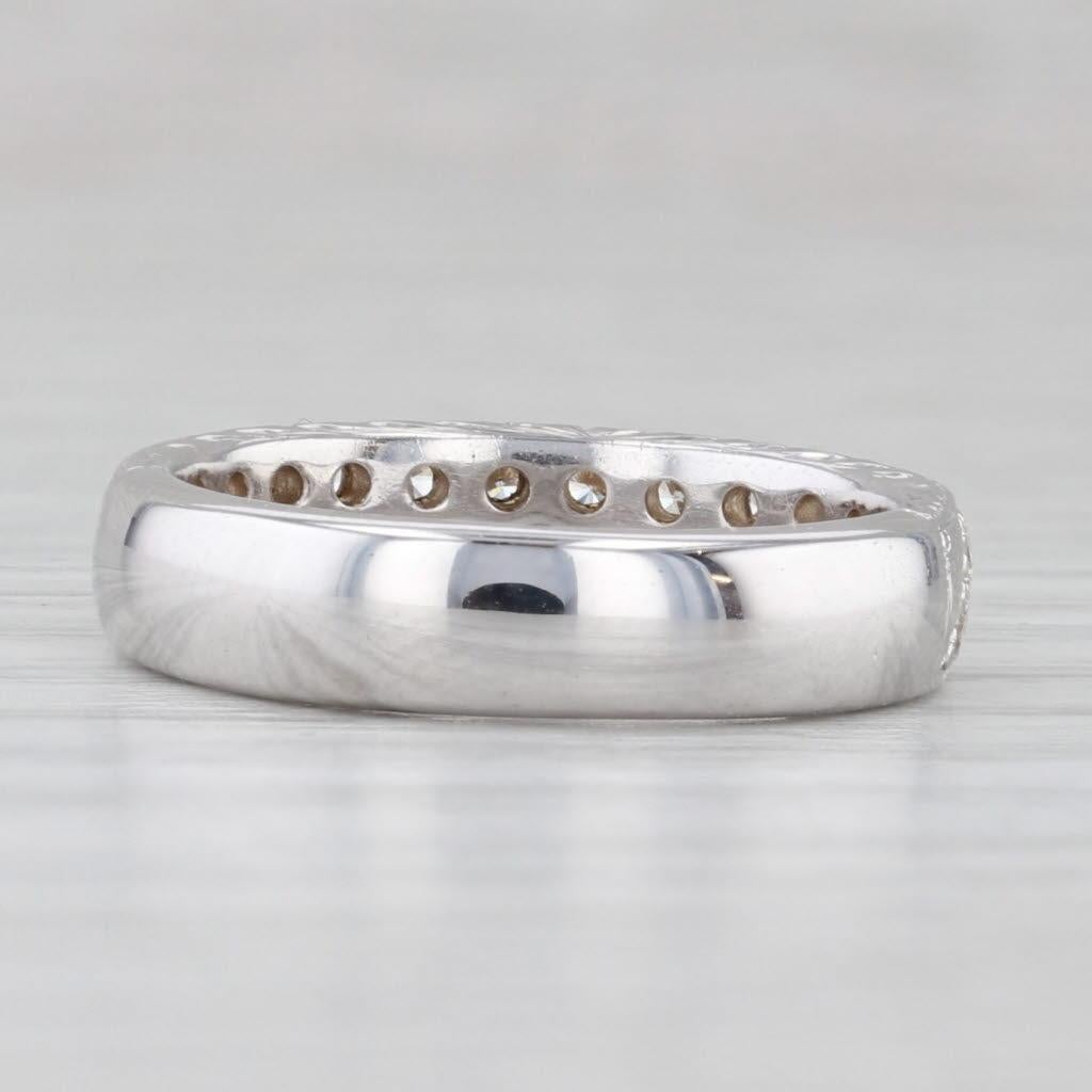 0,56ctw Diamant Hochzeit Jahrestag Ring 18k Weißgold Größe 6 Band (Rundschliff) im Angebot