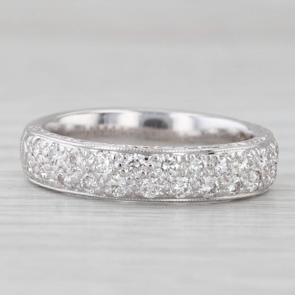 0,56ctw Diamant Hochzeit Jahrestag Ring 18k Weißgold Größe 6 Band im Zustand „Gut“ im Angebot in McLeansville, NC