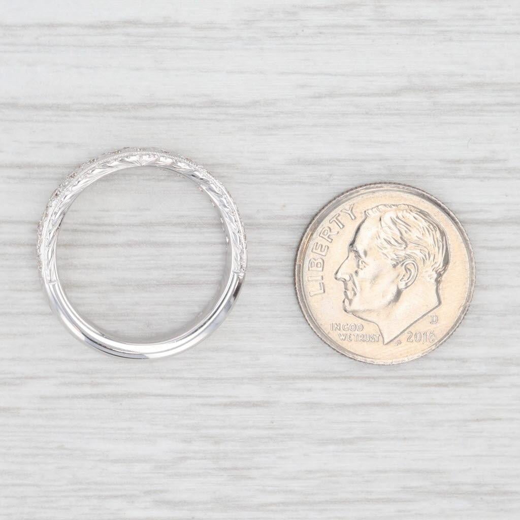 0,56ctw Diamant Hochzeit Jahrestag Ring 18k Weißgold Größe 6 Band im Angebot 2