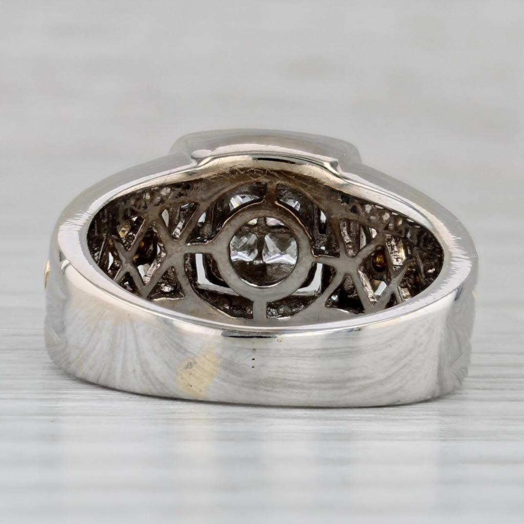 Taille princesse 0.56ctw White Yellow Diamond Princess Engagement Ring 18k Gold Size 7.5 en vente