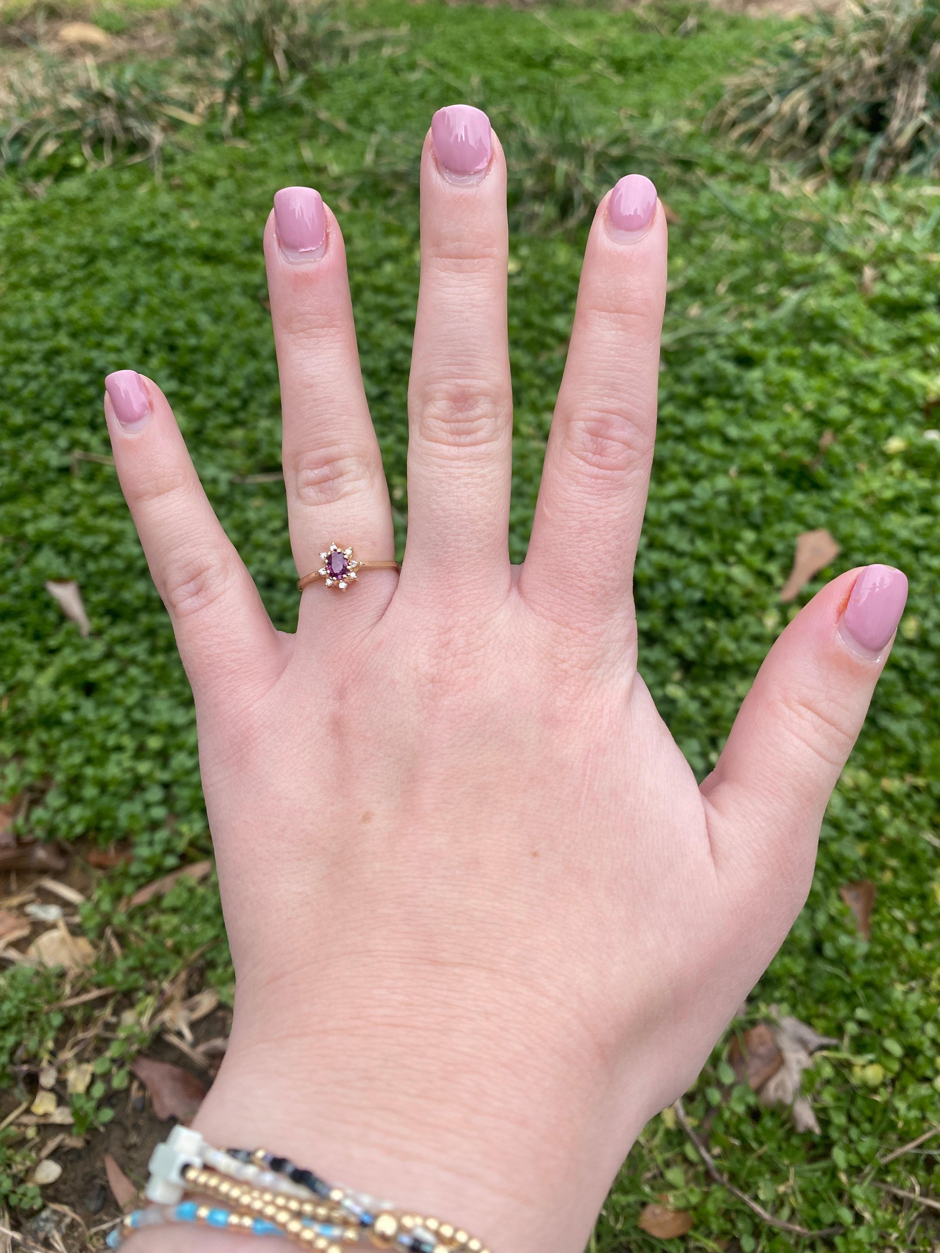0.56tw Diamond and Ruby Cocktail Ring, 14k Yellow Gold, Ring Size 6.25 For Sale 1