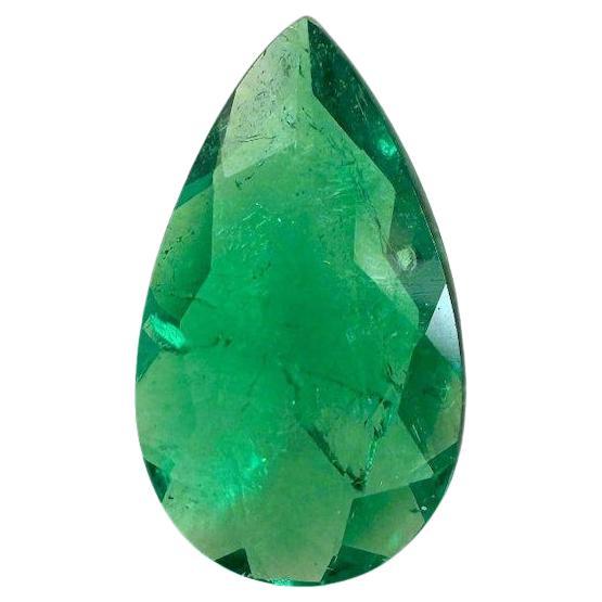 Esmeralda colombiana 9x5 verde intenso de 0,57 quilates - Gema del mes de mayo talla pera