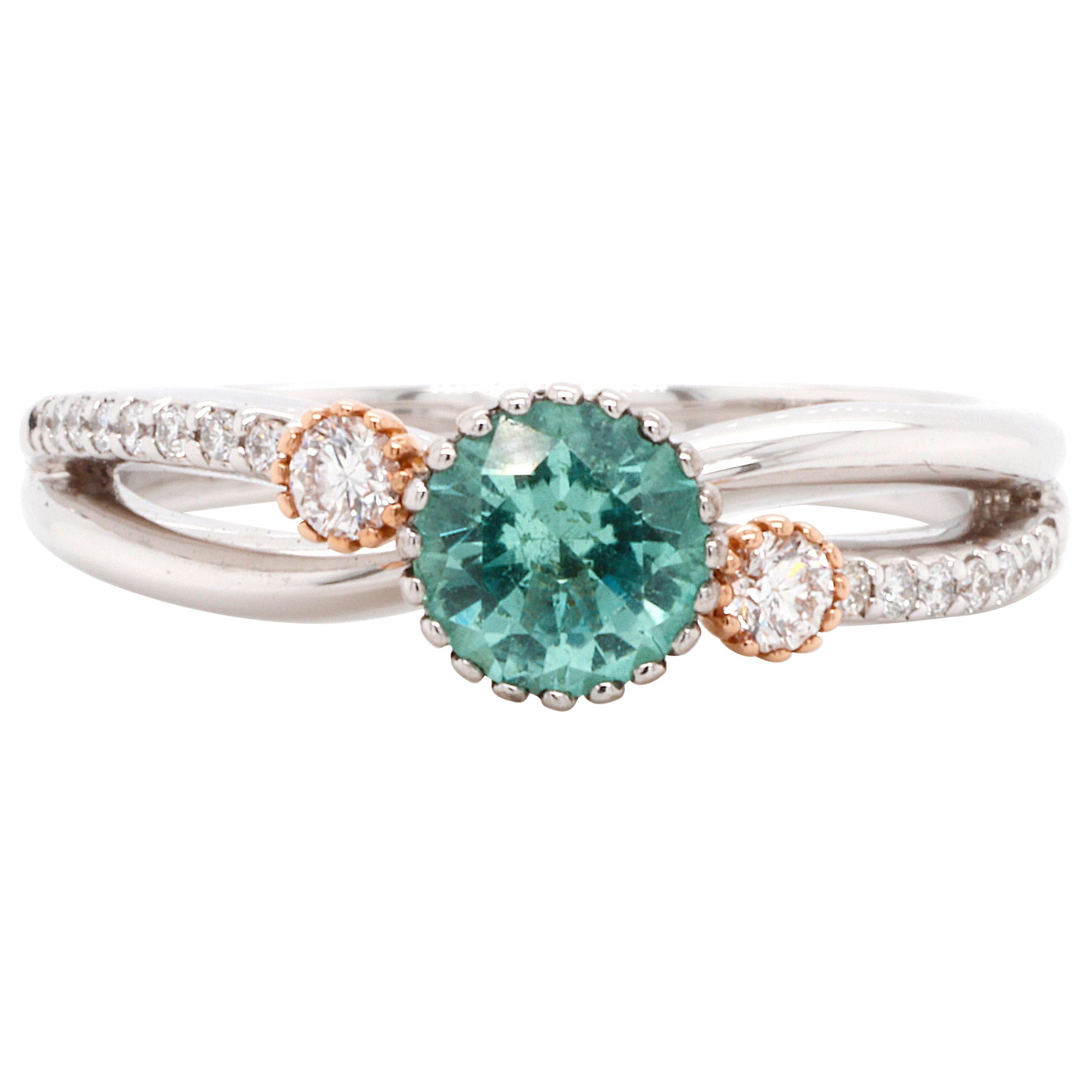 No-oil Russian Emerald 18 Karat Gold Diamond Engagement Wedding Fashion Ring