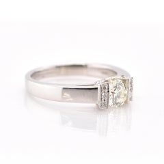 0.57 Carat Natural Diamond Engagement Ring Set in Platinum