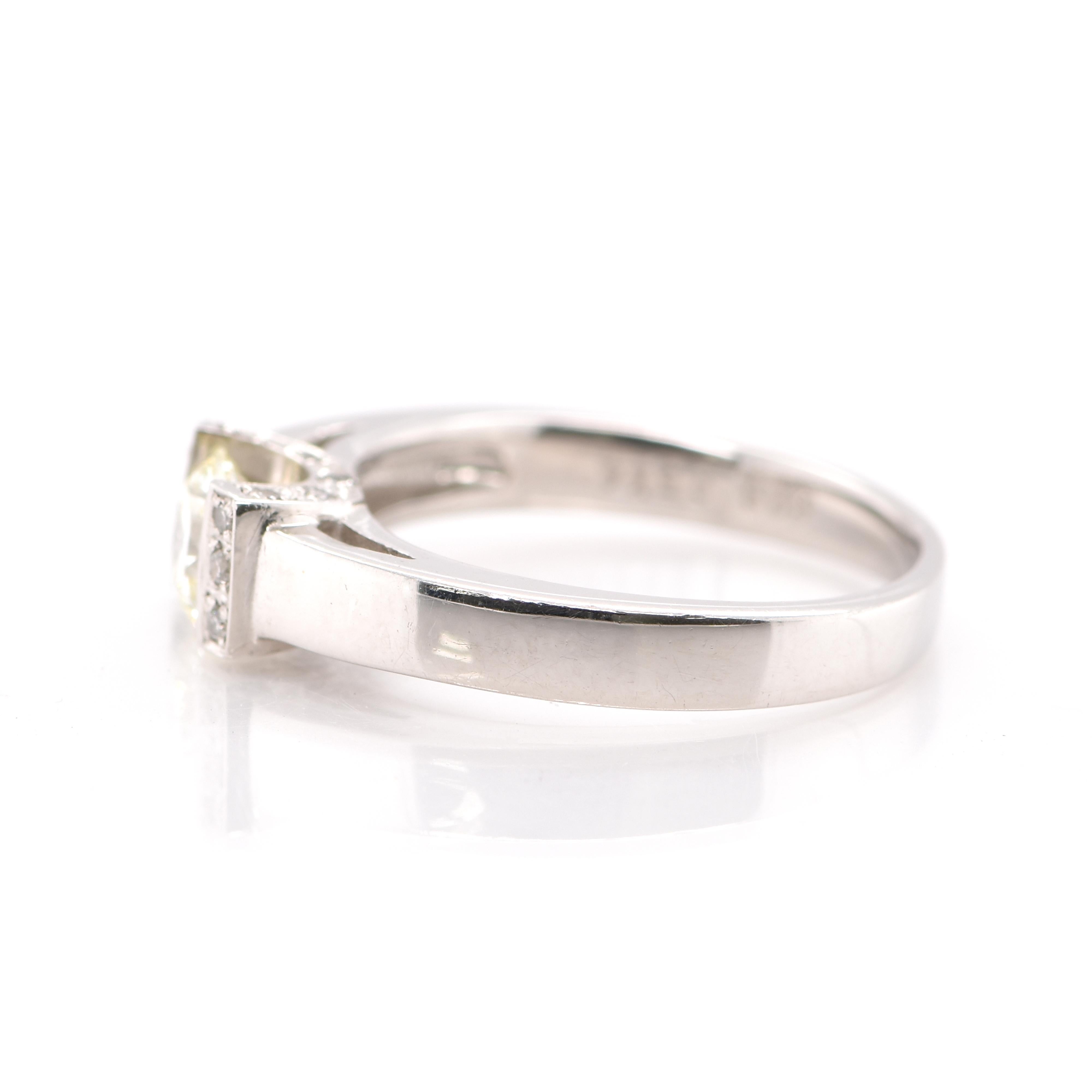 Modern 0.57 Carat Natural Diamond Engagement Ring Set in Platinum For Sale