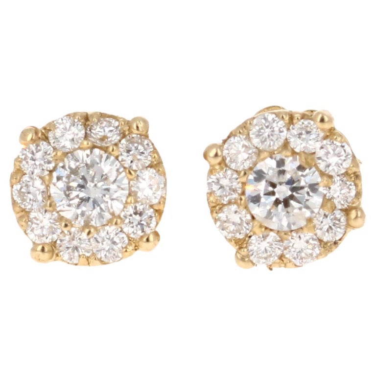 9ct Gold Natural Diamond Cluster Stud Earrings 1.57ct main image 1