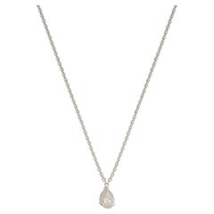 0,57 Karat SI/HI Diamant-Halskette mit birnenförmigem Anhänger aus 14 Karat Weißgold
