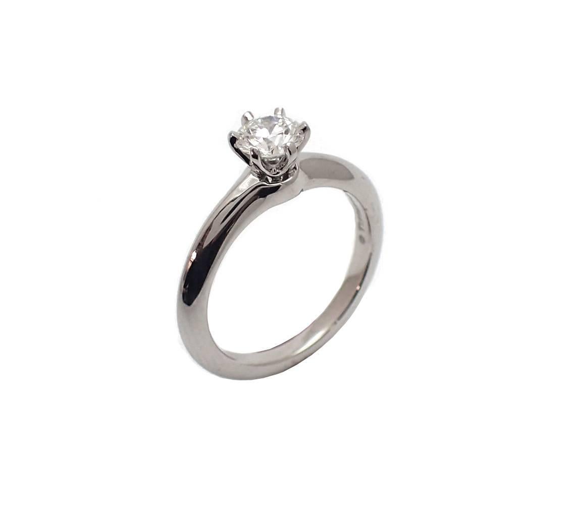 Contemporary 0.57 Carat Tiffany & Co. Solitaire Diamond Engagement Ring