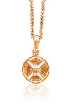 0,57 Karat Gelb-Braun "Champagner" "Cognac" Diamant und 18 Karat Gold Anhänger