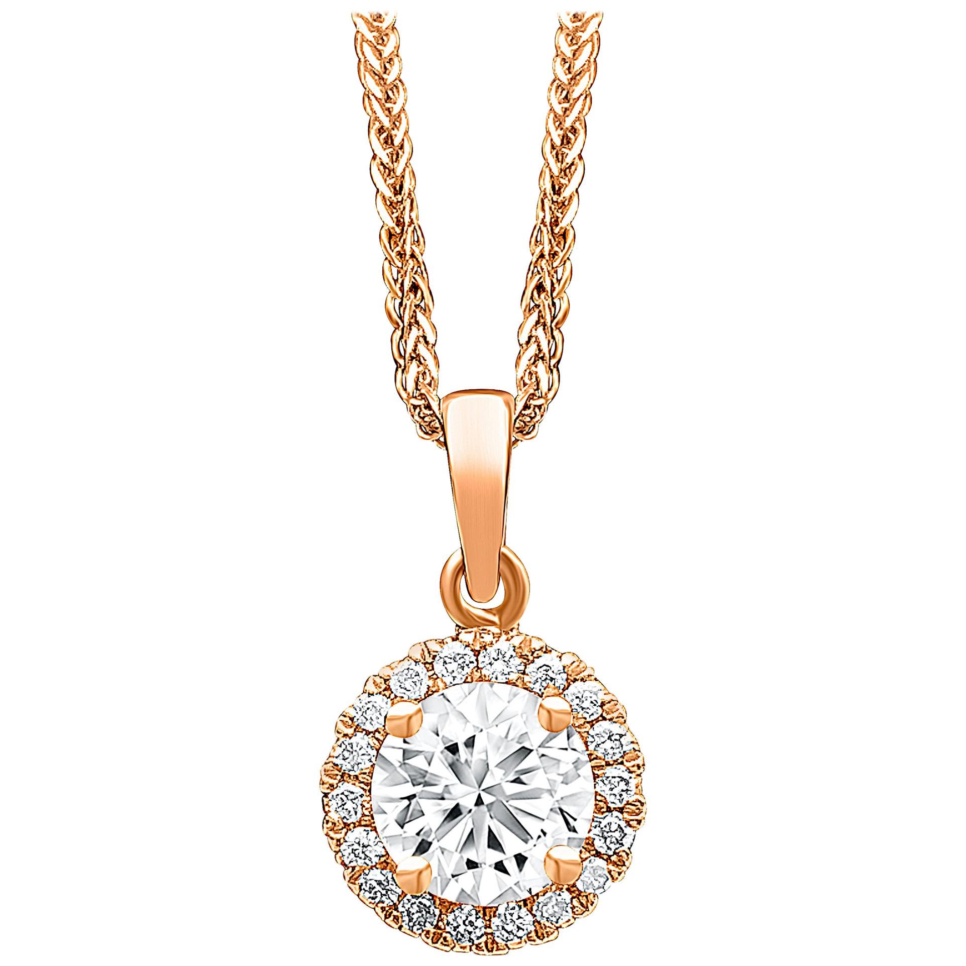 0.57 Carat Yellow-Brown "Champagne" "Cognac" Diamond and 18 Karat Gold Pendant