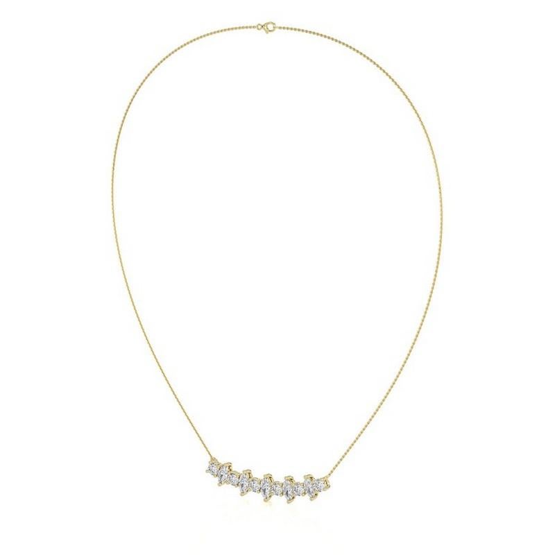 Moderne 0.57 CTW diamants ronds or jaune 18K Classic Collection Collier délicat en vente