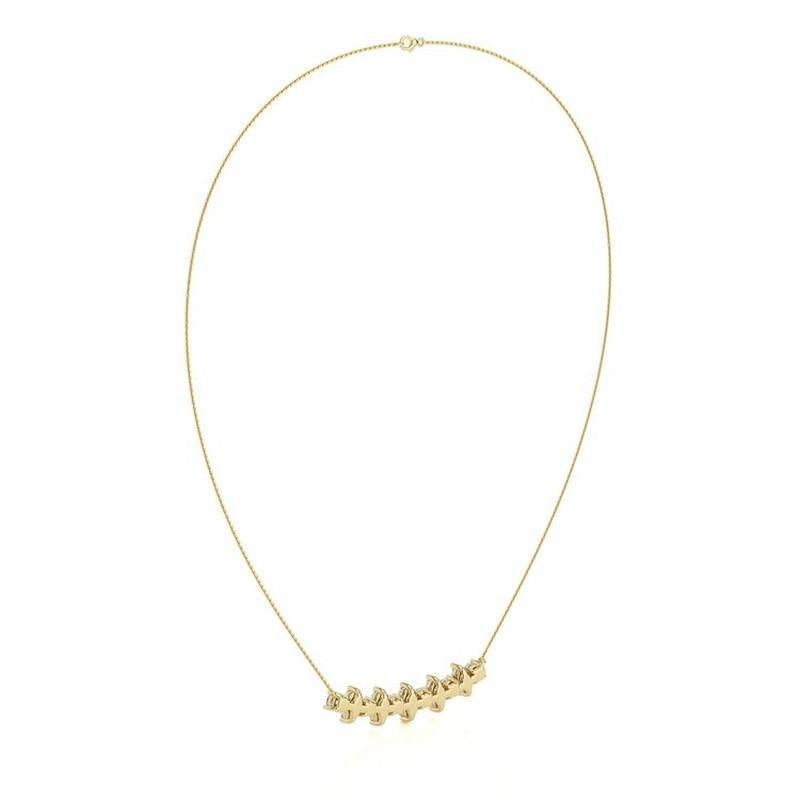 Taille ronde 0.57 CTW diamants ronds or jaune 18K Classic Collection Collier délicat en vente