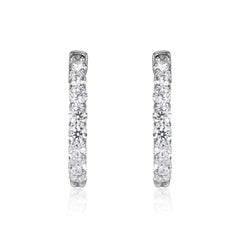 0.57ct 0.5 inch Diamond Hoop Earrings