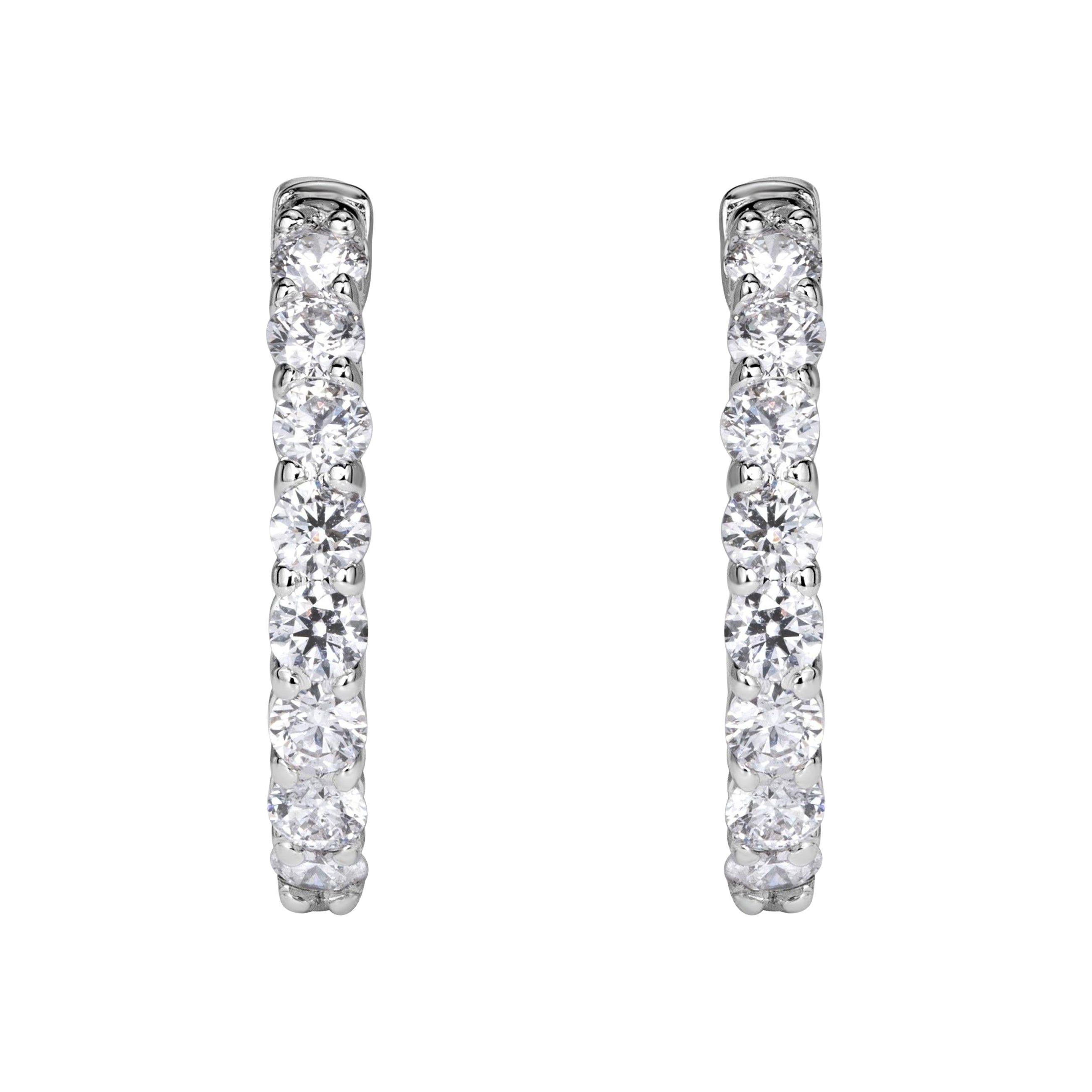 0.57ct 0.5 inch Diamond Hoop Earrings en venta