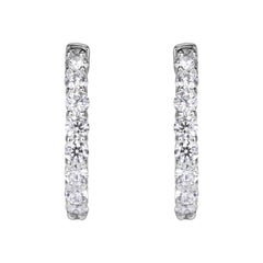0.57ct 0.5 inch Diamond Hoop Earrings