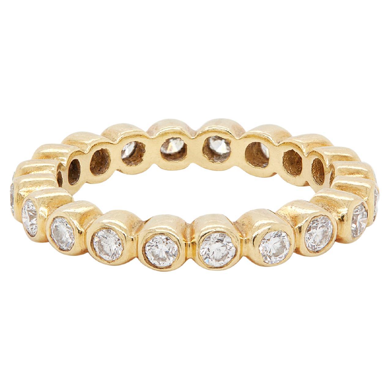 0.57ct Diamond and 18 Carat Yellow Gold Full Eternity Stacking Ring For Sale