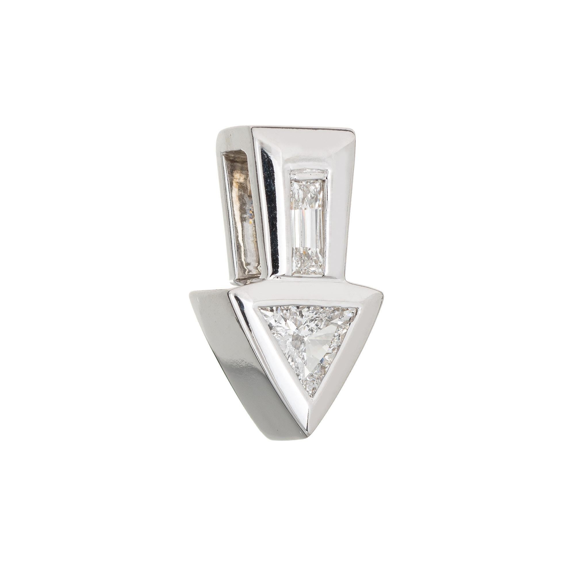 Modern 0.57ct Diamond Arrow Pendant Estate 14k White Gold Charm Fine Vintage Jewelry