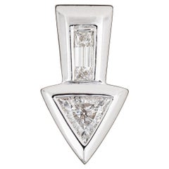 0.57ct Diamond Arrow Pendant Estate 14k White Gold Charm Fine Used Jewelry