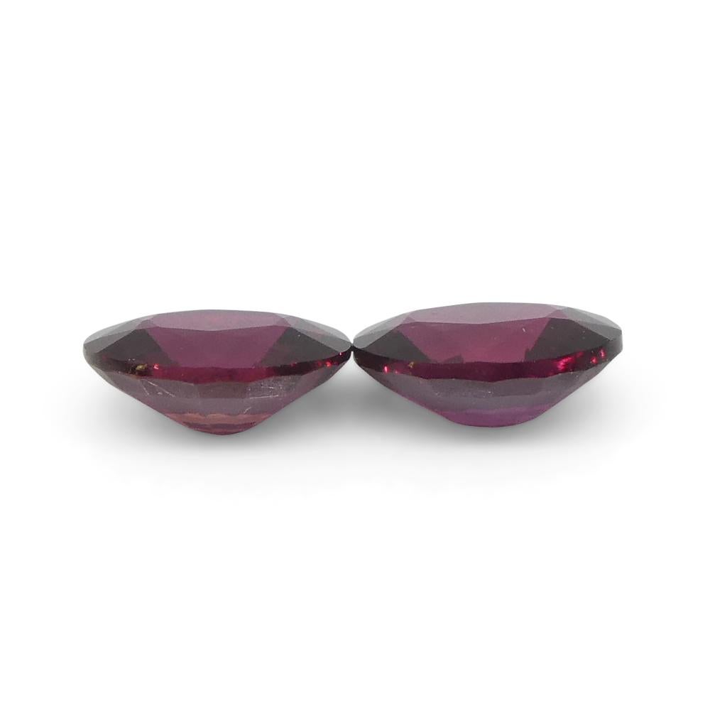 0.57ct Pair Oval Purple Sapphire from Thailand For Sale 5