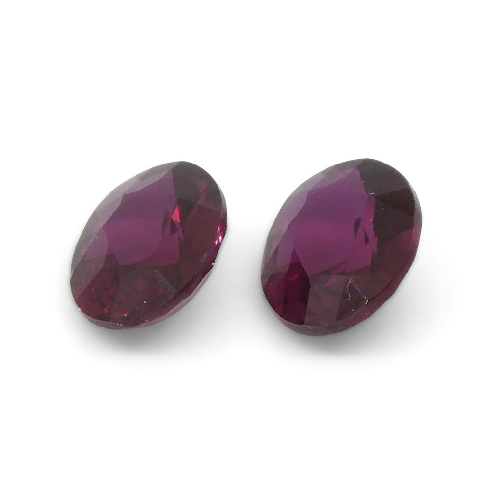 0.57ct Pair Oval Purple Sapphire from Thailand For Sale 6