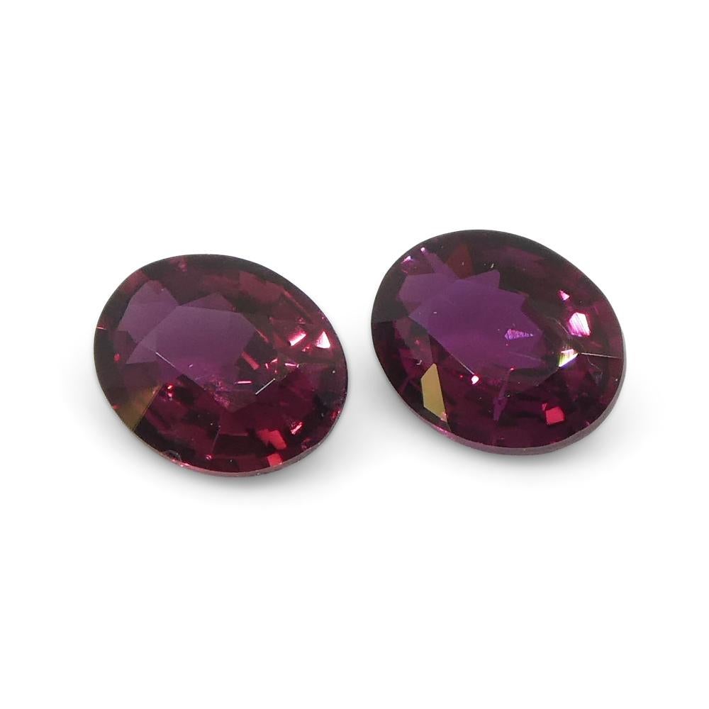 0.57ct Pair Oval Purple Sapphire from Thailand For Sale 7