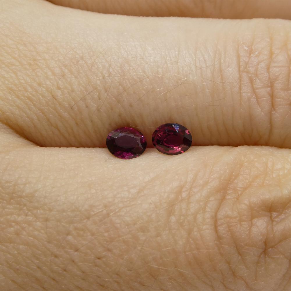 0.57ct Pair Oval Purple Sapphire from Thailand For Sale 8