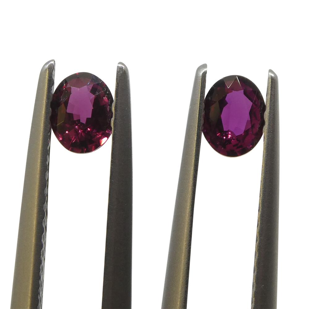 Brilliant Cut 0.57ct Pair Oval Purple Sapphire from Thailand For Sale