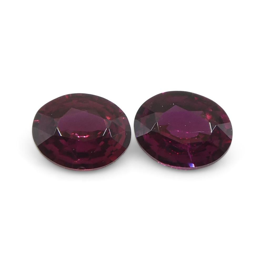 0.57ct Pair Oval Purple Sapphire from Thailand In New Condition For Sale In Toronto, Ontario