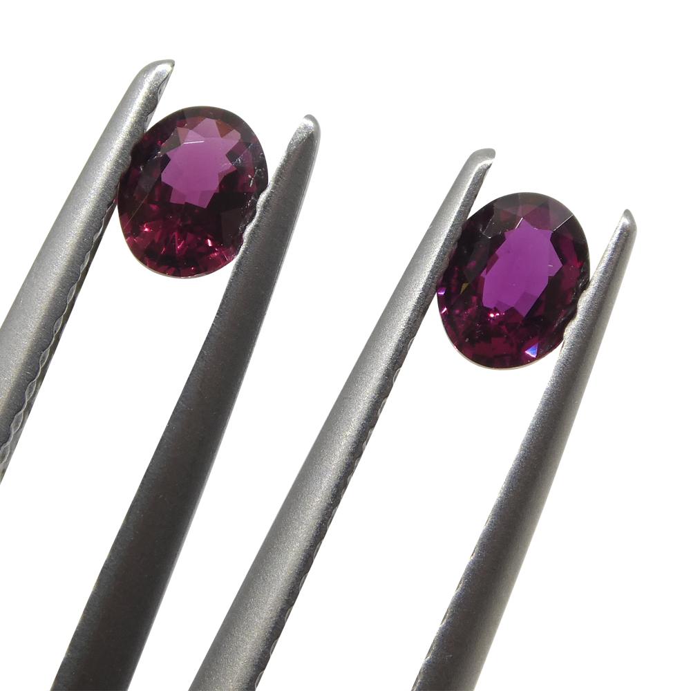 Women's or Men's 0.57ct Pair Oval Purple Sapphire from Thailand For Sale